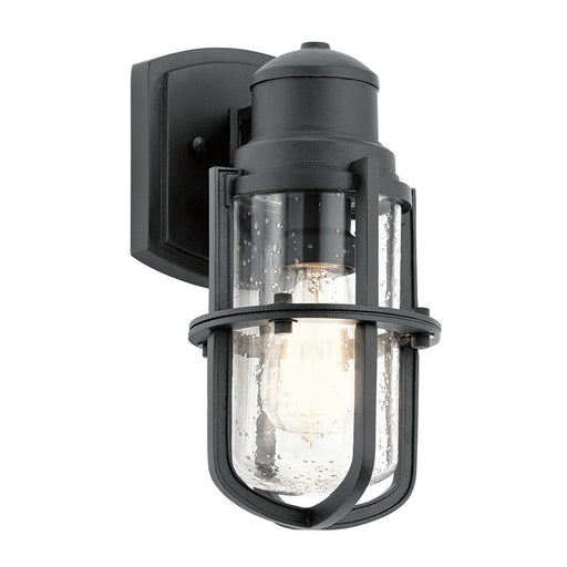 Outdoor IP44 1 Bulb Wall Light Lantern Textured Black LED E27 40W d01821 Loops