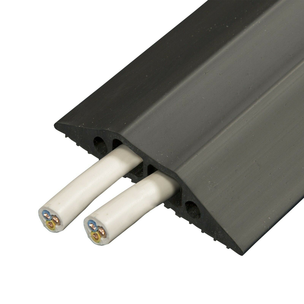 1.5m x 83mm Heavy Duty Rubber Floor Cable Cover Protector Twin Channel