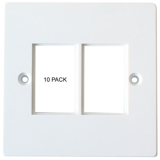 10 PACK 2x Double Gang Module Modular Frame 25 x 38mm LJ6C Wall Face Plate Cable Loops