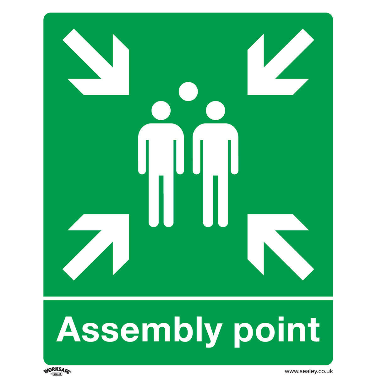 1x ASSEMBLY POINT Health & Safety Sign - Rigid Plastic 250x 300mm Warn ...