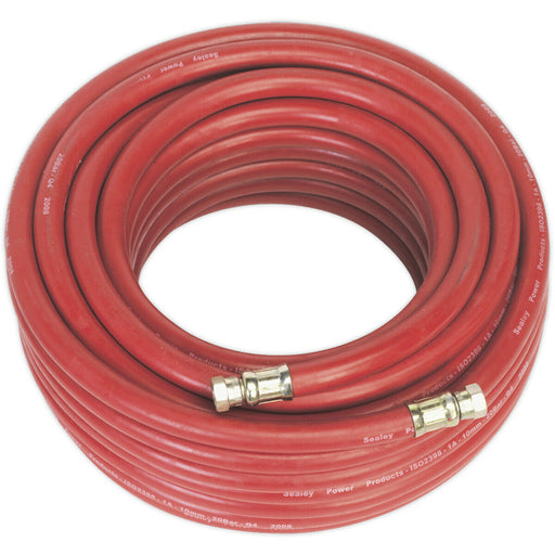 Rubber Alloy Air Hose with 1/4 Inch BSP Unions - 20 Metre Length - 10mm Bore Loops