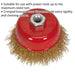 75mm Brassed Steel Cup Wire Brush - M10 x 1.5mm Thread - Up to 12500 rpm Loops