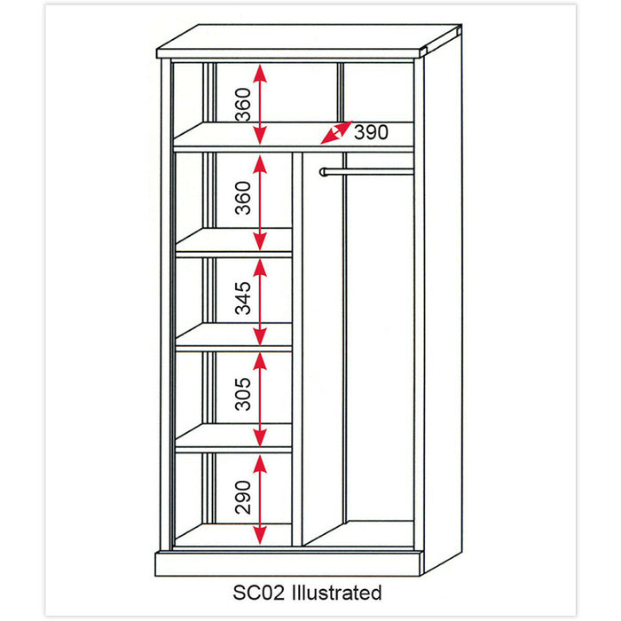 Floor Standing Steel Cabinet - 915 x 460 x 1830mm - Two Door - Cylinder Lock Loops
