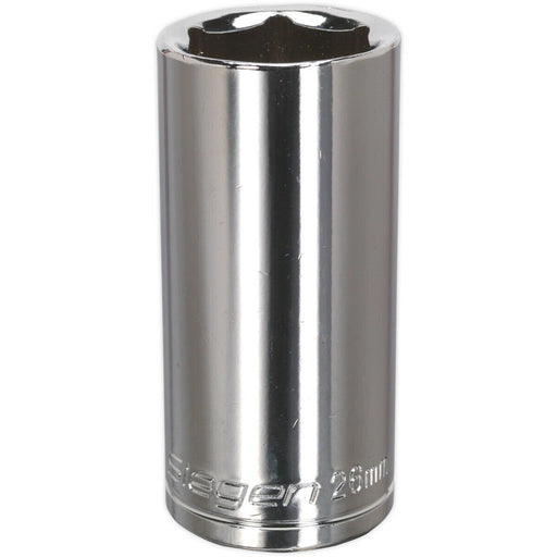 26mm Chrome Plated Deep Drive Socket - 1/2" Square Drive High Grade Carbon Steel Loops
