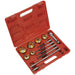 14 Piece Valve Seat Cutter Set - Tungsten Carbide Cutting Blades - Storage Case Loops