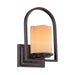 Wall Light-Amber Real Onyx Candle Shape Shade -Palladian Bronze-LED E27 100W Loops