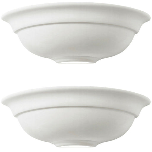 2 PACK Dimmable LED Wall Light Unglazed Ceramic Lounge Lamp Up Lighting Fitting Loops