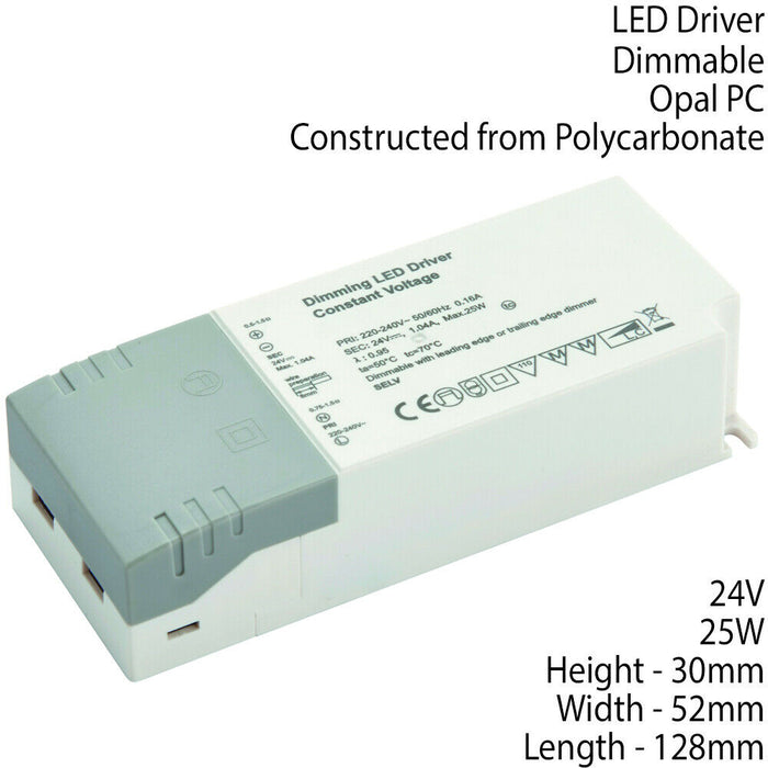 24V DC 25W Dimmable LED Driver / Transformer Low Voltage Light Power Converter Loops