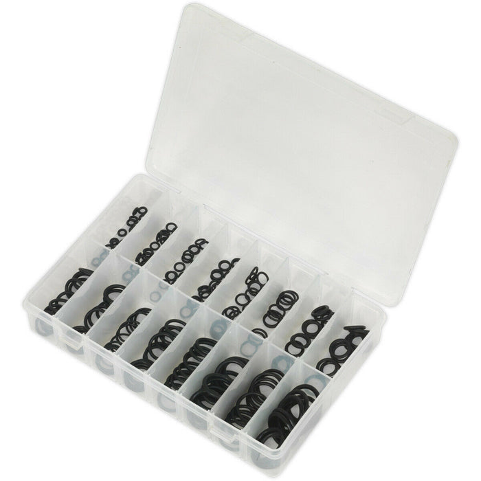 225 Piece Rubber O-Ring Assortment - Partitioned Box - Metric - Tap Seal Washer Loops