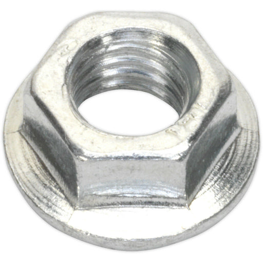 Pack of 100 Zinc Plated Serrated Flange Nut - 0.8mm Pitch - M5 - DIN 6923 Loops