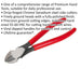 180mm Heavy Duty Side Cutters - Drop Forged Steel Precision Ground Cutting Edge Loops