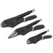 3 Piece Quick Release Locking Pliers Set - Curved and Long Nose Pliers - Black Loops