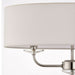 1.5m Twin Floor Lamp Bright Nickel Shade 2 Bulb Standing Living Room Light Base Loops