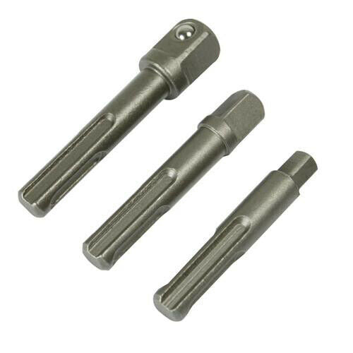 3 Piece SDS Plus Socket Drive Set 1/4" Inch 3/8" Inch & 1/2" Inch For Hex Drill Loops