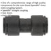 5 PACK - 8mm Straight Coupling Adapter - Pneumatic Compressed Air Pipe Joiner Loops