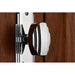PAIR Line Detailed Door Knob on Bathroom Backplate 205 x 45mm Polished Chrome Loops