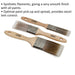 3 Piece Wooden Handle Paint Brush Set - Synthetic Filaments - 25mm 38mm 50mm Loops