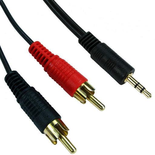 1m 3.5mm Jack Plug to 2 RCA PHONO Male Cable MP3 iPhone iPod Phone Amp Lead Loops