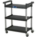 3 Level Wheeled Composite Workshop Trolley - 800 x 410 x 930mm - 30kg Per Shelf Loops