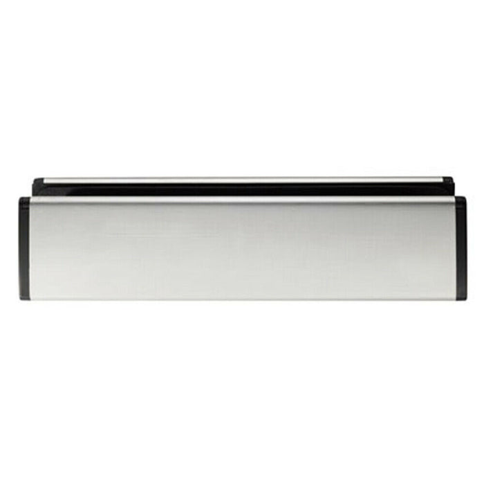 All in one Sleeved Letterbox Plate 260 x 47mm Aperture Polished Steel Loops
