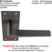 4x PAIR Flat Straight Handle on Slim Latch Backplate 150 x 50mm Matt Bronze Loops