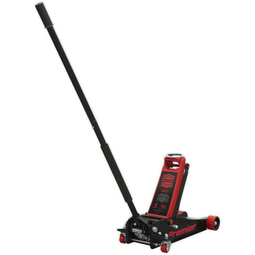 Hydraulic Trolley Jack - 4000kg Limit - Twin Piston - 533mm Max Height - Red Loops