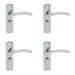 4x Arched Lever on Bathroom Backplate Door Handle 170 x 42mm Polished Chrome Loops