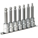 7 PACK 100mm Ball-End Hex Socket Bit Set - 1/2" Square Drive - 5mm to 12mm Allen Loops