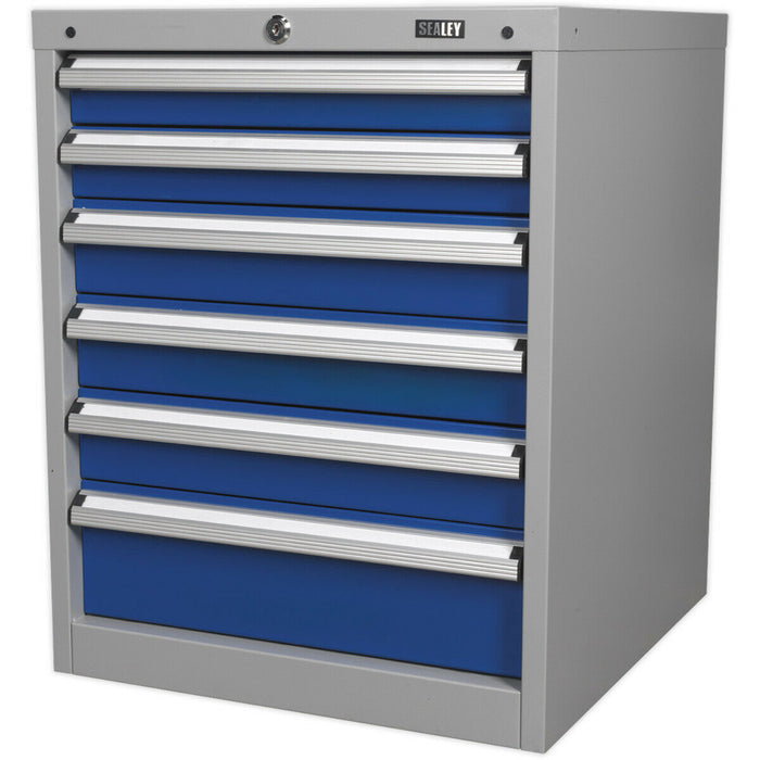 6 Drawer Industrial Cabinet - Heavy Duty Drawer Slides - High Quality Lock Loops