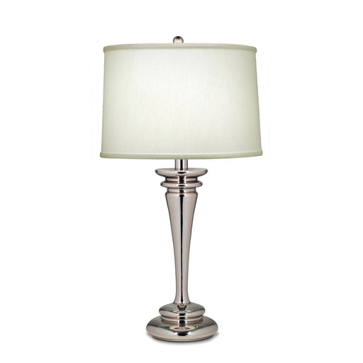 Table Lamp Zinc Pearl Supreme Satin Shade Highly Polished Nickel LED E27 60W Loops