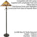1.5m Tiffany Twin Floor Lamp Dark Bronze & Floral Stained Glass Shade i00004 Loops