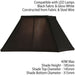 12" Inch Square Tapered Lamp Shade Black Faux Silk Fabric Cover Modern Elegant Loops