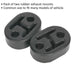 2 PACK Rubber Exhaust Mount - 60mm x 41mm x 20mm - Anti Vibration Exhaust Hanger Loops