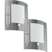 2 PACK IP44 Outdoor Wall Light & PIR Motion Sensor Stainless Steel 60W E27 Loops