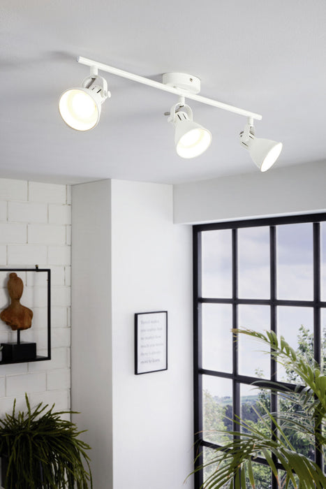 Ceiling Spot Light & 2x Matching Wall Lights Matt White Adjustable Kitchen Lamp Loops