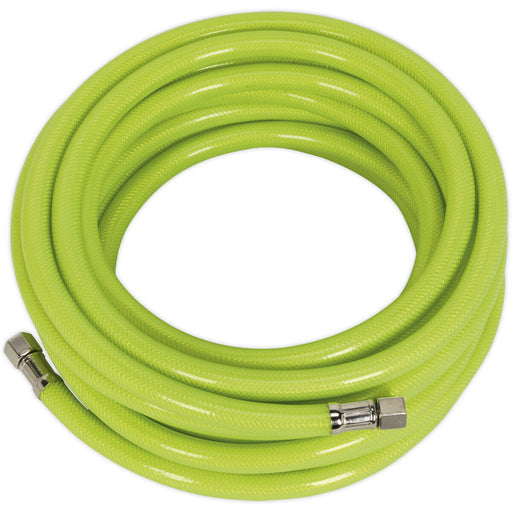 High-Visibility Air Hose with 1/4 Inch BSP Unions - 10 Metre Length - 8mm Bore Loops