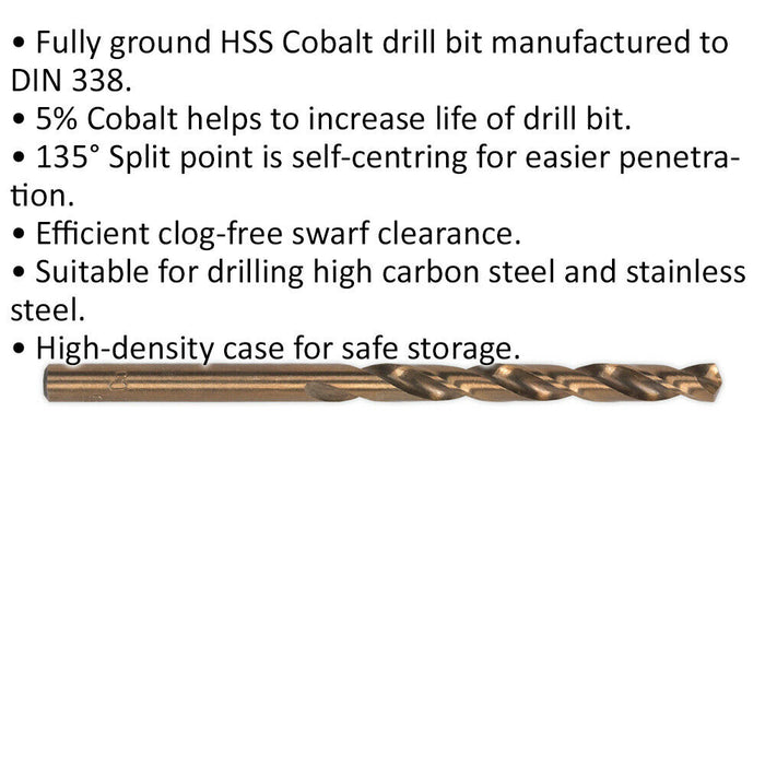 10 PACK 4mm Fully Ground HSS Cobalt Drill Bit - Long Life Clog Free Drill Bit Loops