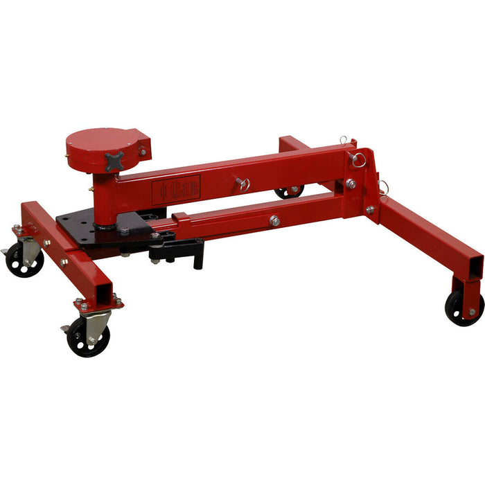 450kg Folding Worm Drive Engine Stand - Fully Adjustable Mounting Arms - Castors Loops