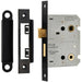 Door Handle & Bathroom Lock Pack Matt Black Straight Lever Turn Backplate Loops