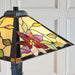 1.6m Tiffany Twin Floor Lamp Matt Black & Flowers Stained Glass Shade i00019 Loops