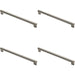 4x Keyhole Bar Pull Handle 376 x 22mm 352mm Fixing Centres Satin Nickel & Steel Loops