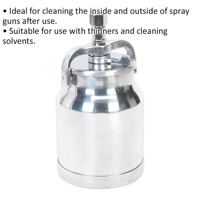 1L Alloy Paint Pot & Cam Action Lid - Internal & External Spray Gun Cleaning Loops