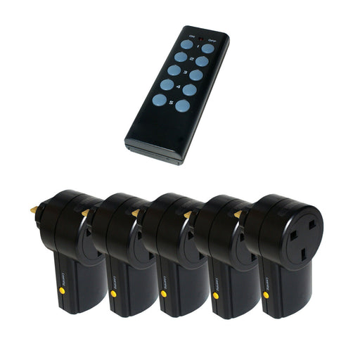 5 X Remote Control UK 240V Wireless Mains Sockets Switch Adapter Plug In RF Loops