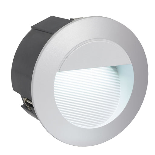 IP65 Recessed Outdoor Wall Light Silver Cast Aluminium 2.5W Built in LED Loops