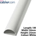 1m 50mm x 25mm White Scart / Data Cable Trunking Conduit Cover AV TV Wall Loops