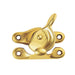Fitch Pattern Sash Window Fastener 49mm Fixing Centres Polished Brass Loops