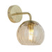 Wall Light - Satin Brass Plate & Champagne Lustre Glass - 25W E14 - Dimmable Loops
