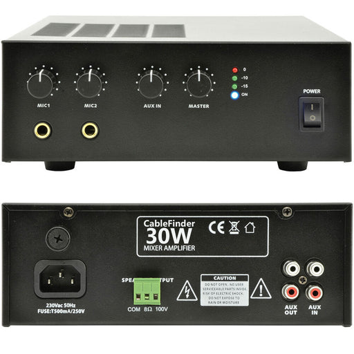 100V 30W Mobile Amplifier Mini 8Ohm PA Speaker System USB 12V DC Vehicle Canvas Loops