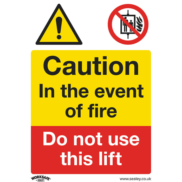 1x DO NOT USE THIS LIFT Health & Safety Sign Rigid Plastic 150 x 200mm Warning Loops