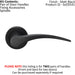 2x PAIR Arched Tapered Handle on Round Rose Concealed Fix Matt Black Finish Loops